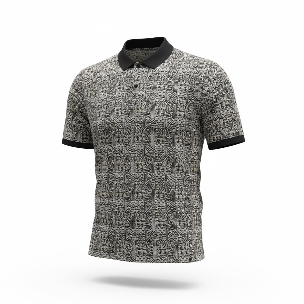 Slazenger Monochrome Patterned Polo Shirt